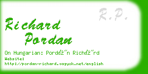 richard pordan business card